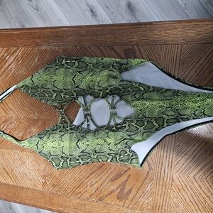 Green Snakeskin One-Piece Swimsuit